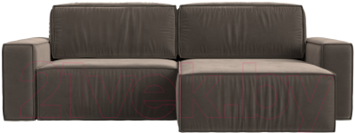 Диван угловой Лига Диванов Прага классик правый (велюр коричневый)