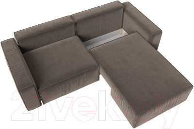 Диван угловой Лига Диванов Прага классик правый (велюр коричневый)