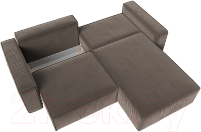 Диван угловой Лига Диванов Прага классик правый (велюр коричневый)