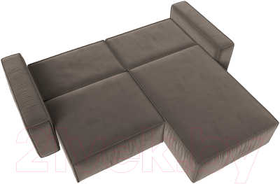 Диван угловой Лига Диванов Прага классик правый (велюр коричневый)