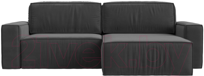 Диван угловой Лига Диванов Прага классик правый (велюр серый)