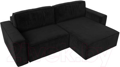 Диван угловой Лига Диванов Прага классик правый (велюр черный)