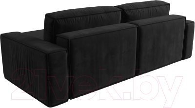 Диван угловой Лига Диванов Прага классик правый (велюр черный)