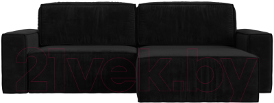 Диван угловой Лига Диванов Прага классик правый (велюр черный)