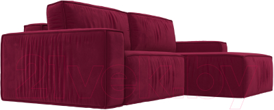 Диван угловой Лига Диванов Прага классик правый (микровельвет бордовый)