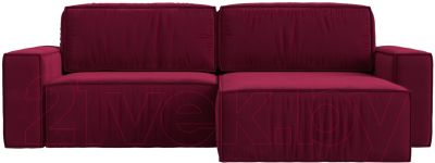 Диван угловой Лига Диванов Прага классик правый (микровельвет бордовый)