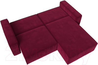Диван угловой Лига Диванов Прага классик правый (микровельвет бордовый)