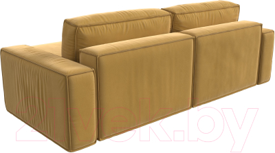 Диван угловой Лига Диванов Прага классик правый (микровельвет желтый)