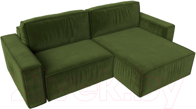 Диван угловой Лига Диванов Прага классик правый (микровельвет зеленый)