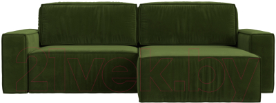 Диван угловой Лига Диванов Прага классик правый (микровельвет зеленый)