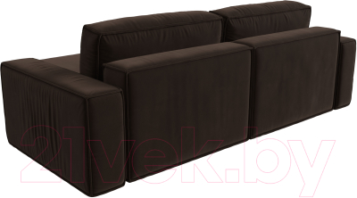 Диван угловой Лига Диванов Прага классик правый (микровельвет коричневый)