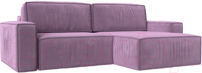 Диван угловой Лига Диванов Прага классик правый (микровельвет сиреневый) - фото