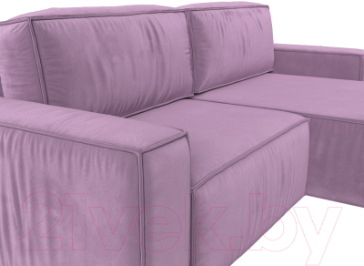 Диван угловой Лига Диванов Прага классик правый (микровельвет сиреневый)