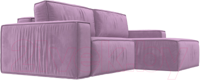 Диван угловой Лига Диванов Прага классик правый (микровельвет сиреневый)