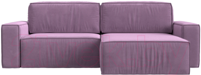 Диван угловой Лига Диванов Прага классик правый (микровельвет сиреневый)