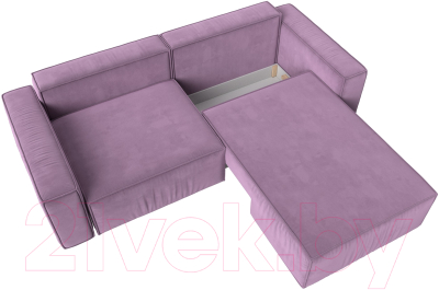 Диван угловой Лига Диванов Прага классик правый (микровельвет сиреневый)