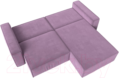 Диван угловой Лига Диванов Прага классик правый (микровельвет сиреневый)