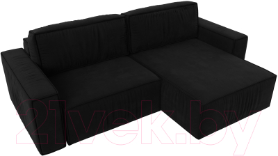 Диван угловой Лига Диванов Прага классик правый (микровельвет черный)