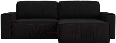 Диван угловой Лига Диванов Прага классик правый (микровельвет черный)