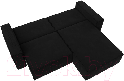 Диван угловой Лига Диванов Прага классик правый (микровельвет черный)