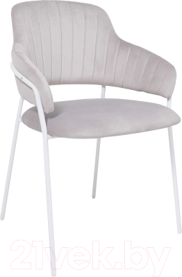 Стул Алвест AV 448 (светло-серый бархат H-09/белый) - фото