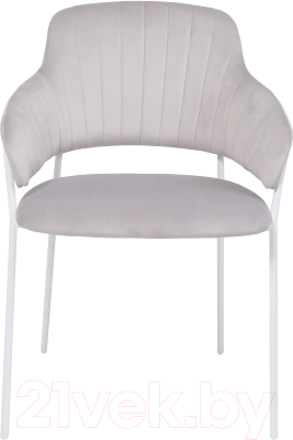 Стул Алвест AV 448 (светло-серый бархат H-09/белый)