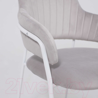 Стул Алвест AV 448 (светло-серый бархат H-09/белый)