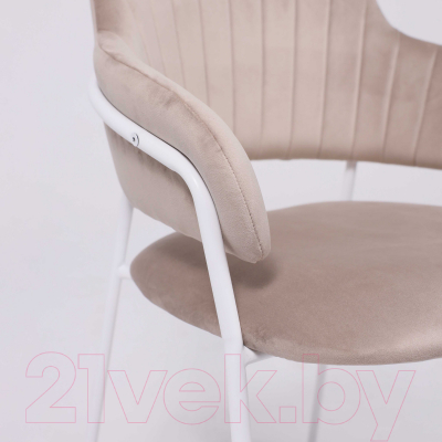 Стул Алвест AV 448 (серо-бежевый бархат H-08/белый)