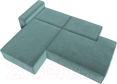Диван угловой Лига Диванов Прага Модерн левый (велюр бирюзовый)