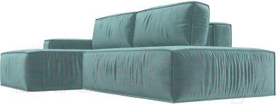 Диван угловой Лига Диванов Прага Модерн левый (велюр бирюзовый)