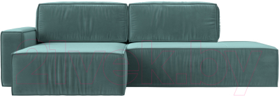Диван угловой Лига Диванов Прага Модерн левый (велюр бирюзовый)
