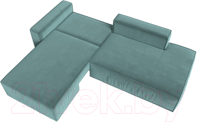 Диван угловой Лига Диванов Прага Модерн левый (велюр бирюзовый)