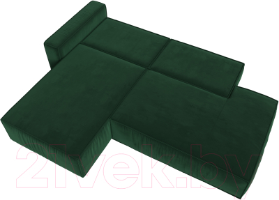 Диван угловой Лига Диванов Прага Модерн левый (велюр зеленый)