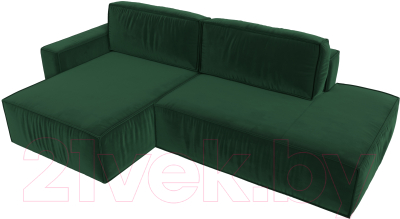 Диван угловой Лига Диванов Прага Модерн левый (велюр зеленый)