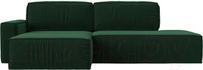 Диван угловой Лига Диванов Прага Модерн левый (велюр зеленый)