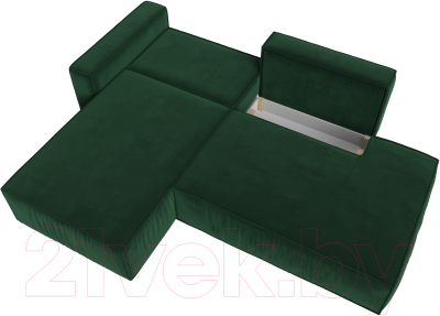Диван угловой Лига Диванов Прага Модерн левый (велюр зеленый)