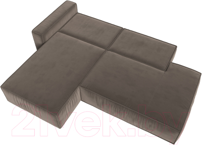 Диван угловой Лига Диванов Прага Модерн левый (велюр коричневый)