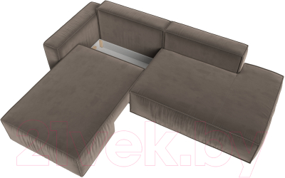 Диван угловой Лига Диванов Прага Модерн левый (велюр коричневый)