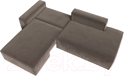 Диван угловой Лига Диванов Прага Модерн левый (велюр коричневый)