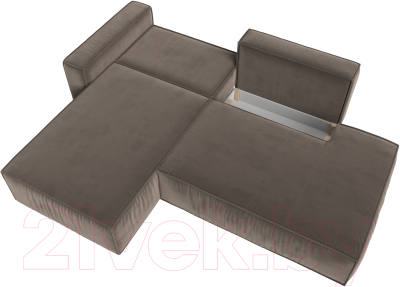 Диван угловой Лига Диванов Прага Модерн левый (велюр коричневый)