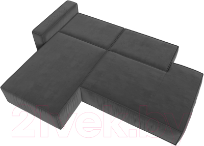 Диван угловой Лига Диванов Прага Модерн левый (велюр серый)