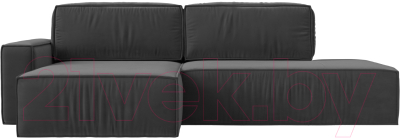 Диван угловой Лига Диванов Прага Модерн левый (велюр серый)