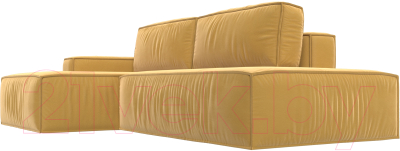 Диван угловой Лига Диванов Прага Модерн левый (микровельвет желтый)
