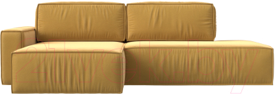 Диван угловой Лига Диванов Прага Модерн левый (микровельвет желтый)