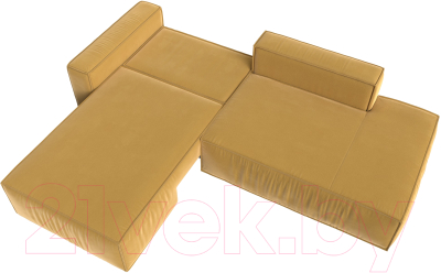 Диван угловой Лига Диванов Прага Модерн левый (микровельвет желтый)