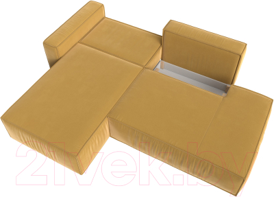 Диван угловой Лига Диванов Прага Модерн левый (микровельвет желтый)