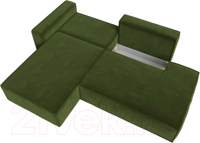 Диван угловой Лига Диванов Прага Модерн левый (микровельвет зеленый)