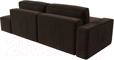 Диван угловой Лига Диванов Прага Модерн левый (микровельвет коричневый)