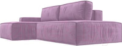 Диван угловой Лига Диванов Прага Модерн левый (микровельвет сиреневый)