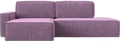 Диван угловой Лига Диванов Прага Модерн левый (микровельвет сиреневый)